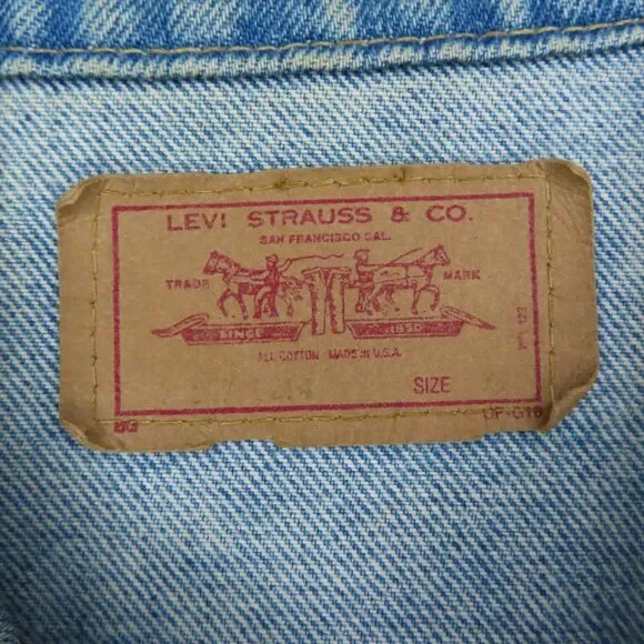 Vintage Levi's 80s/90s Trucker Denim Jacket Coat MADE IN USA Model 70507 0214 XL